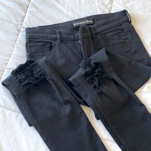 Black Express High Rise Distressed Jeggings